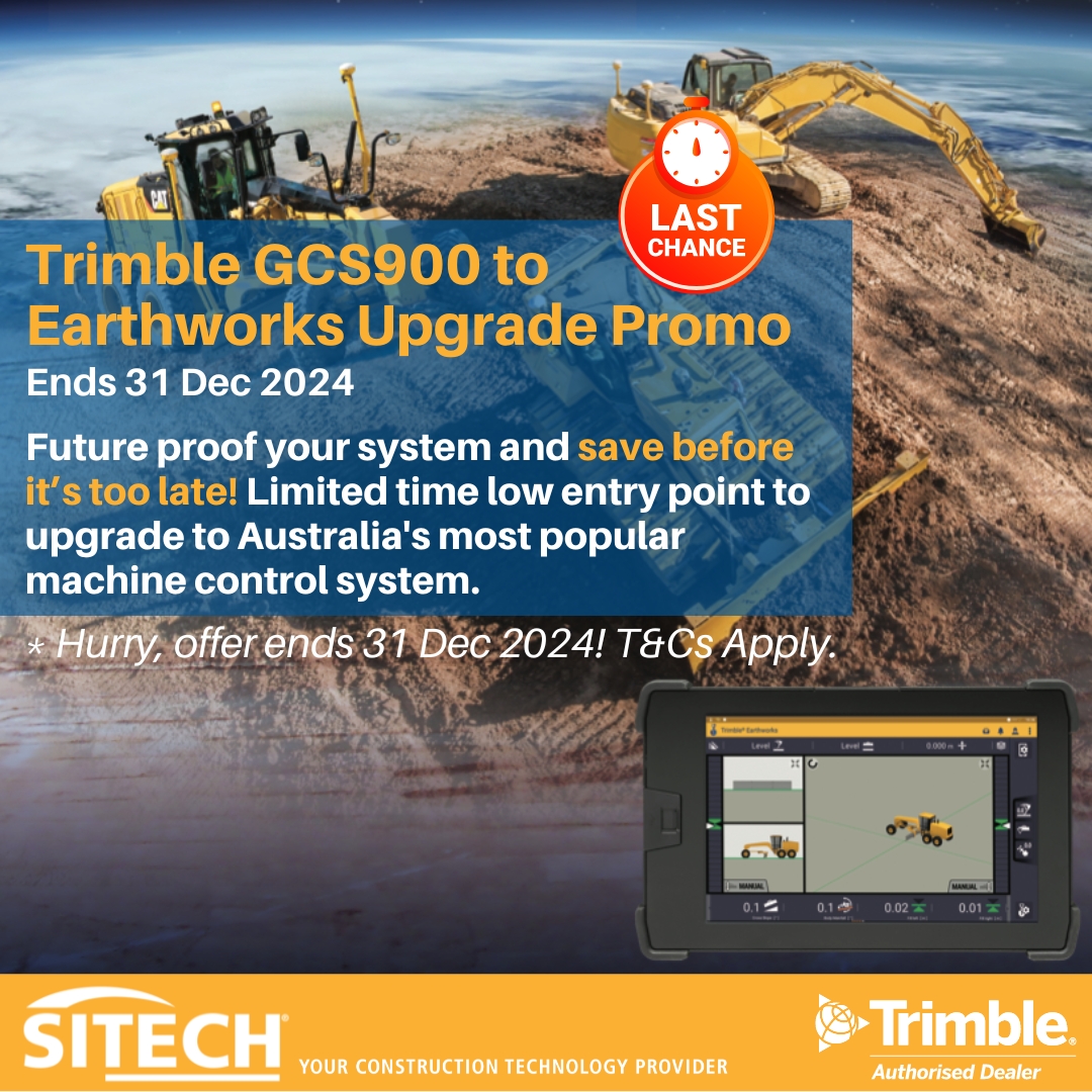 Trimble GCS900 to Earthworks upgrade discount promo ends