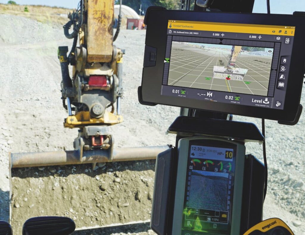 Trimble Earthworks for Excavators Augmented Reality Screen