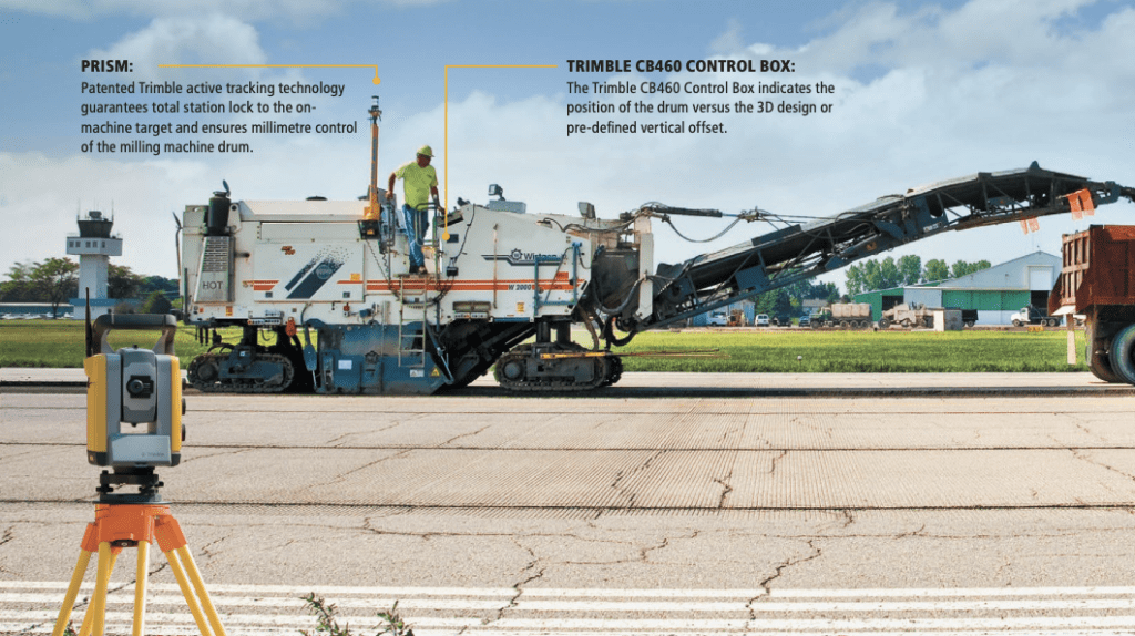 3D milling with Trimble PCS900 Paving Control 3D components